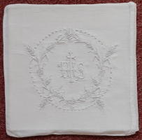 White Embroidered Chalice Pall